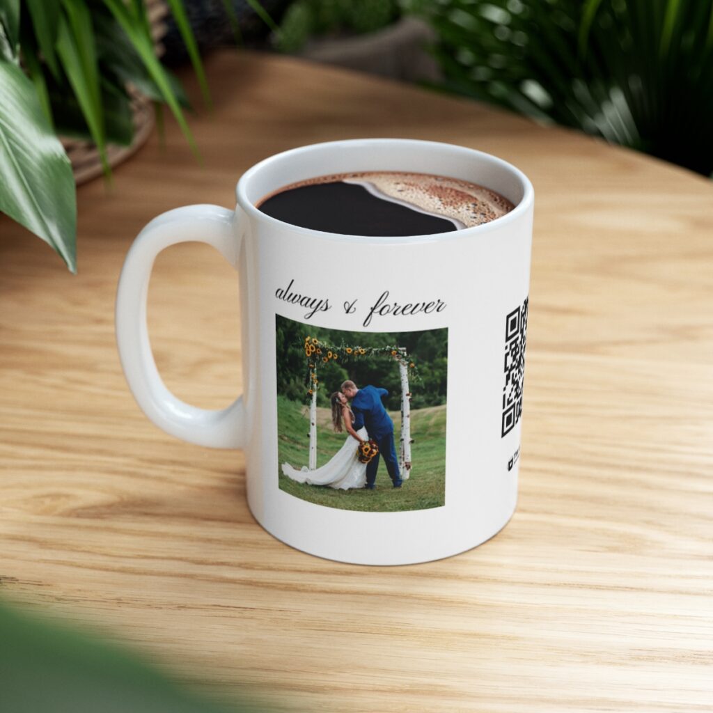 Always and forever white ceramic memory mug